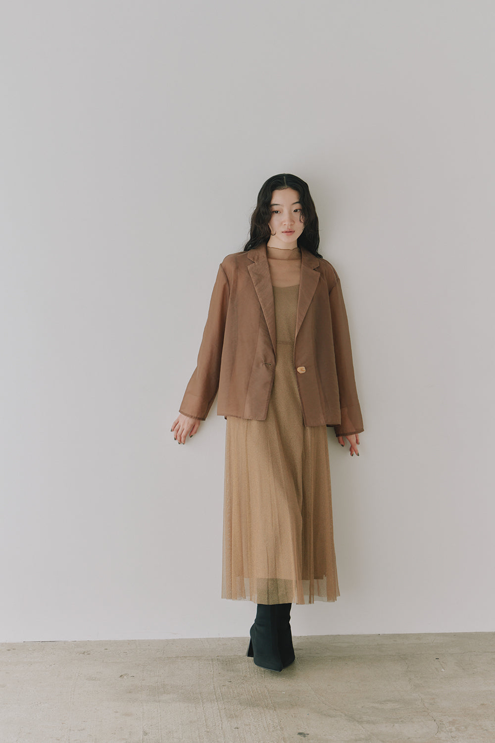 kaene シアージャケット / 005366 | モデル身長164cm 着用サイズS(36)