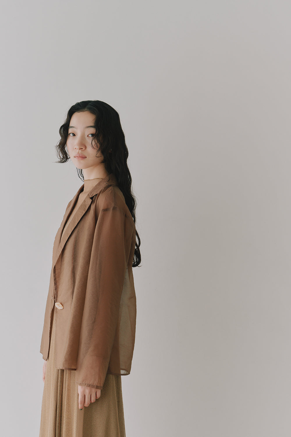 kaene シアージャケット / 005366 | モデル身長164cm 着用サイズS(36)