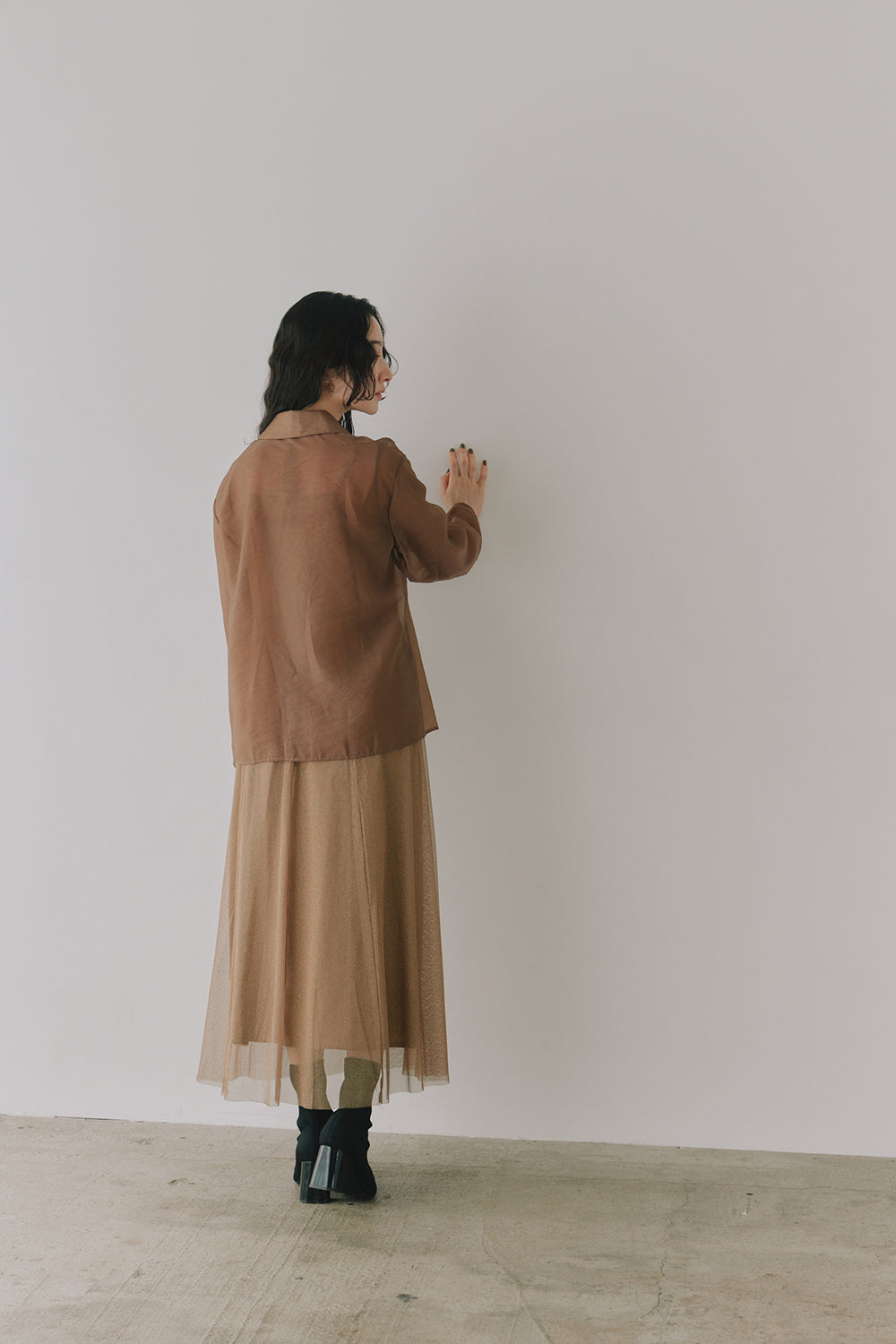 kaene シアージャケット / 005366 | モデル身長164cm 着用サイズS(36)