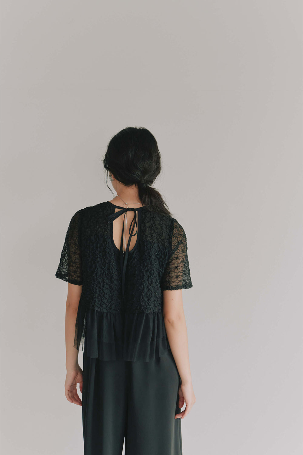 kaene フルールチュールオールインワン / 101139 |モデル身長165cm 着用サイズM(38)