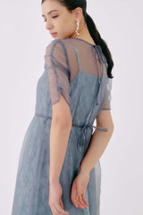kaene オーガンエプロンレースドレス / 100881 | モデル身長170cm 着用サイズ38