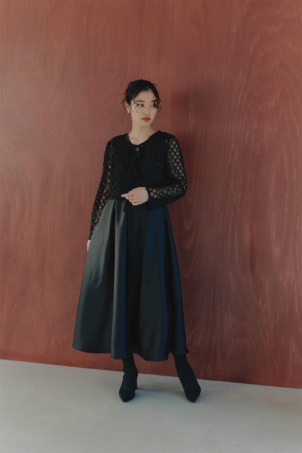 【新品タグ付き】kaene カエン　ボレロ レイヤード ドレス　パーティードレス セール】kaene ボレロレイヤードドレス（ドレス）｜kaene（カエン）の