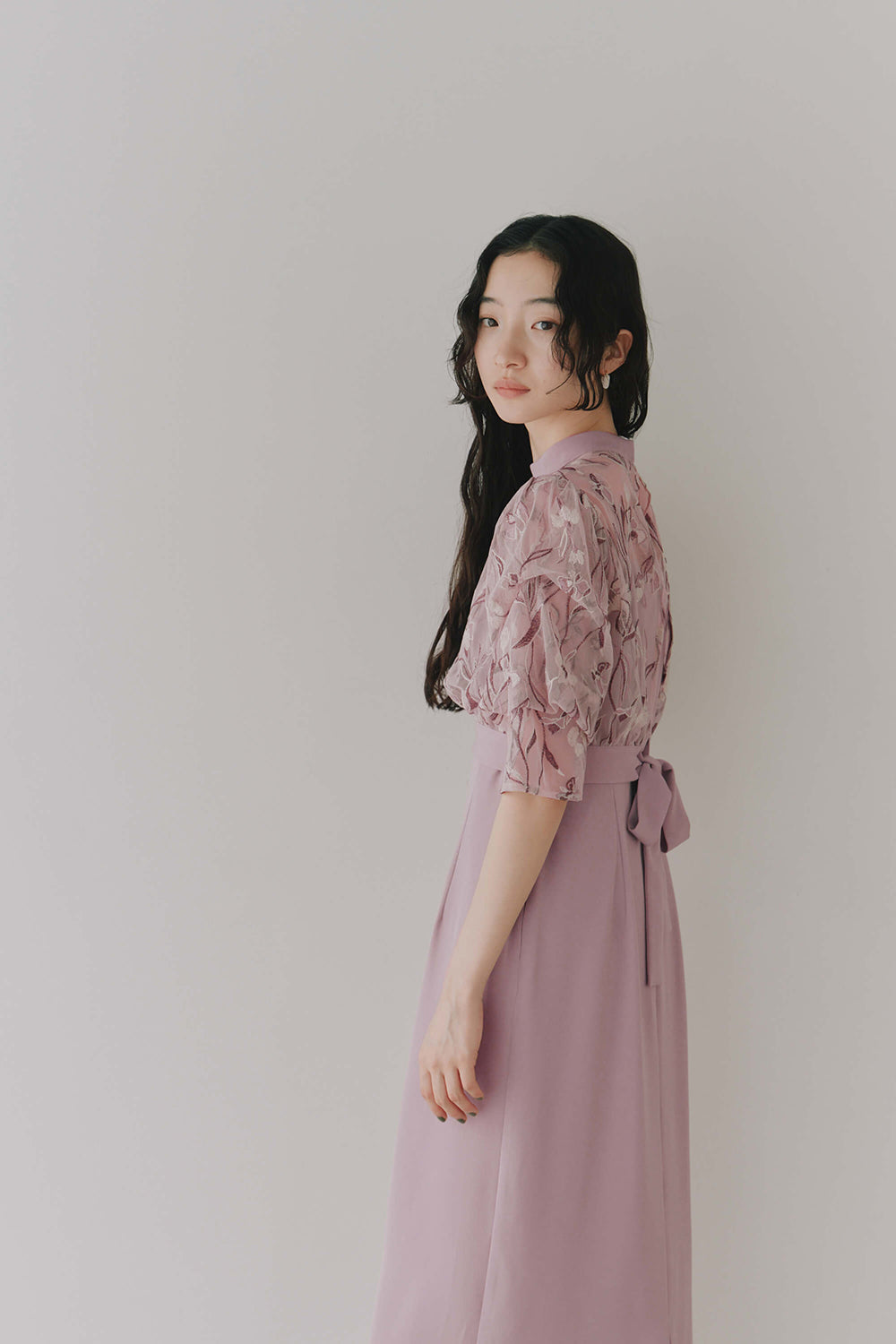 kaene公式オンラインストア 刺繍レースコンビネーションドレス