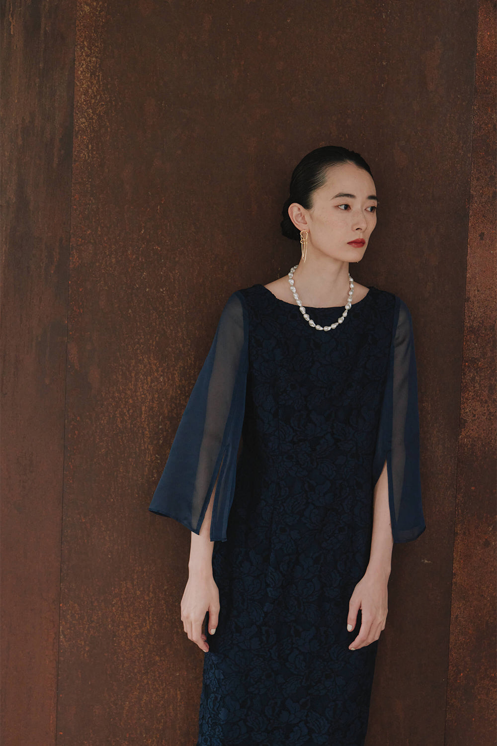 kaene公式オンラインストア フルラレースフレアースリーブドレス