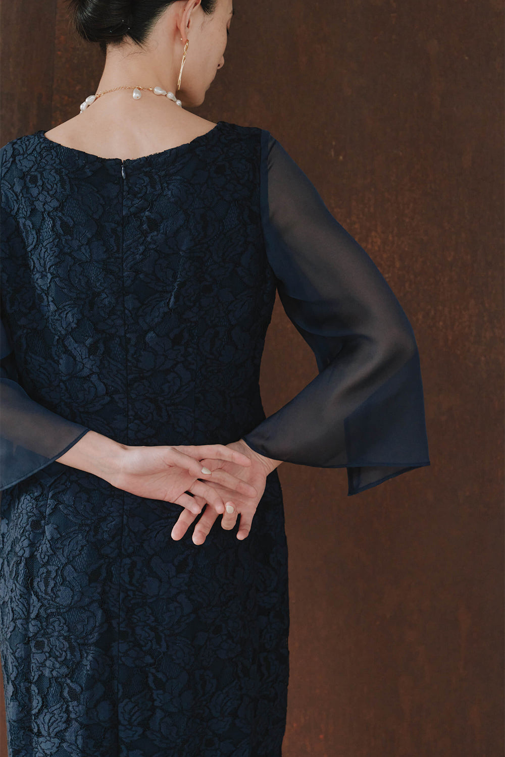 フルラレースフレアースリーブドレス / 101148