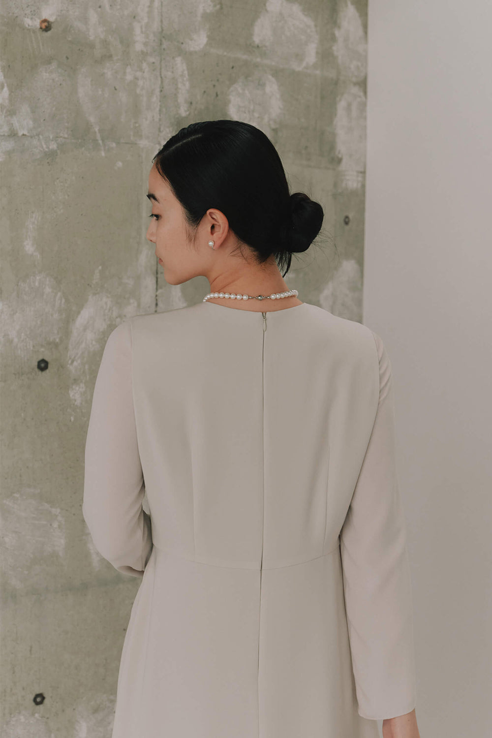 kaene　シフォン合わせロングワンピース / 100647 | モデル身長162cm　着用サイズ38