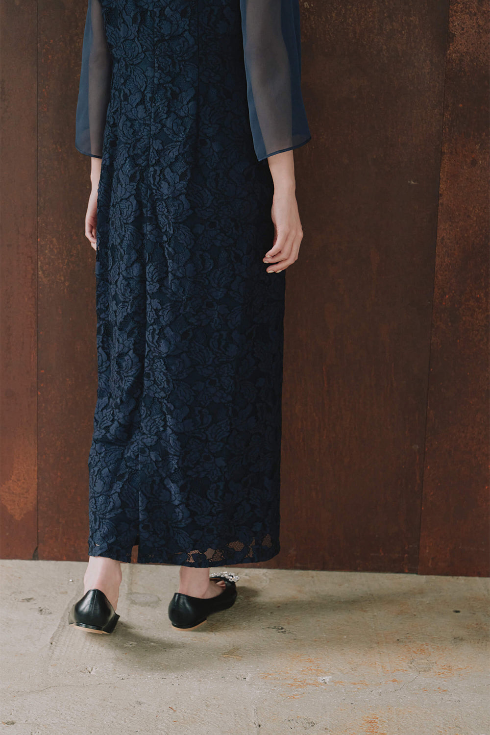 フルラレースフレアースリーブドレス / 101148