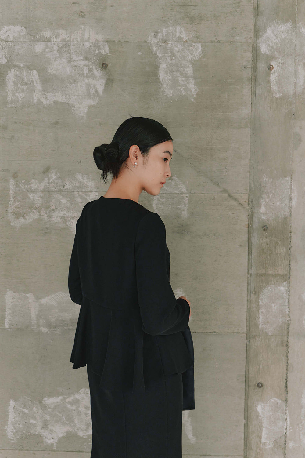 kaene フレアジャケットセットワンピース / 101057 | モデル身長162cm　着用サイズ38 ※black着用