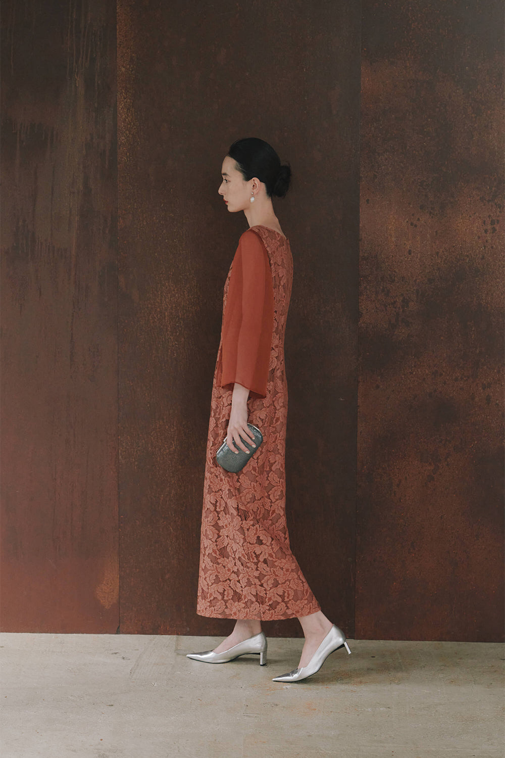 フルラレースフレアースリーブドレス / 101148