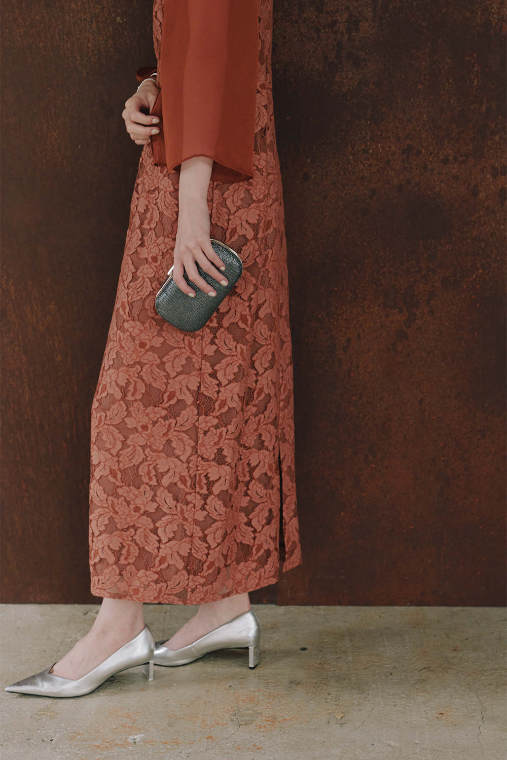 フルラレースフレアースリーブドレス / 101148