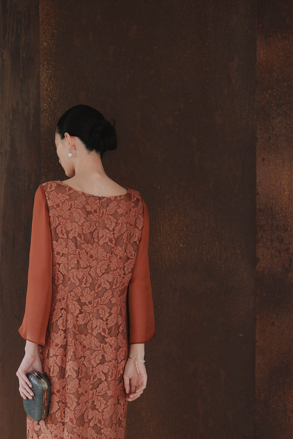 フルラレースフレアースリーブドレス / 101148