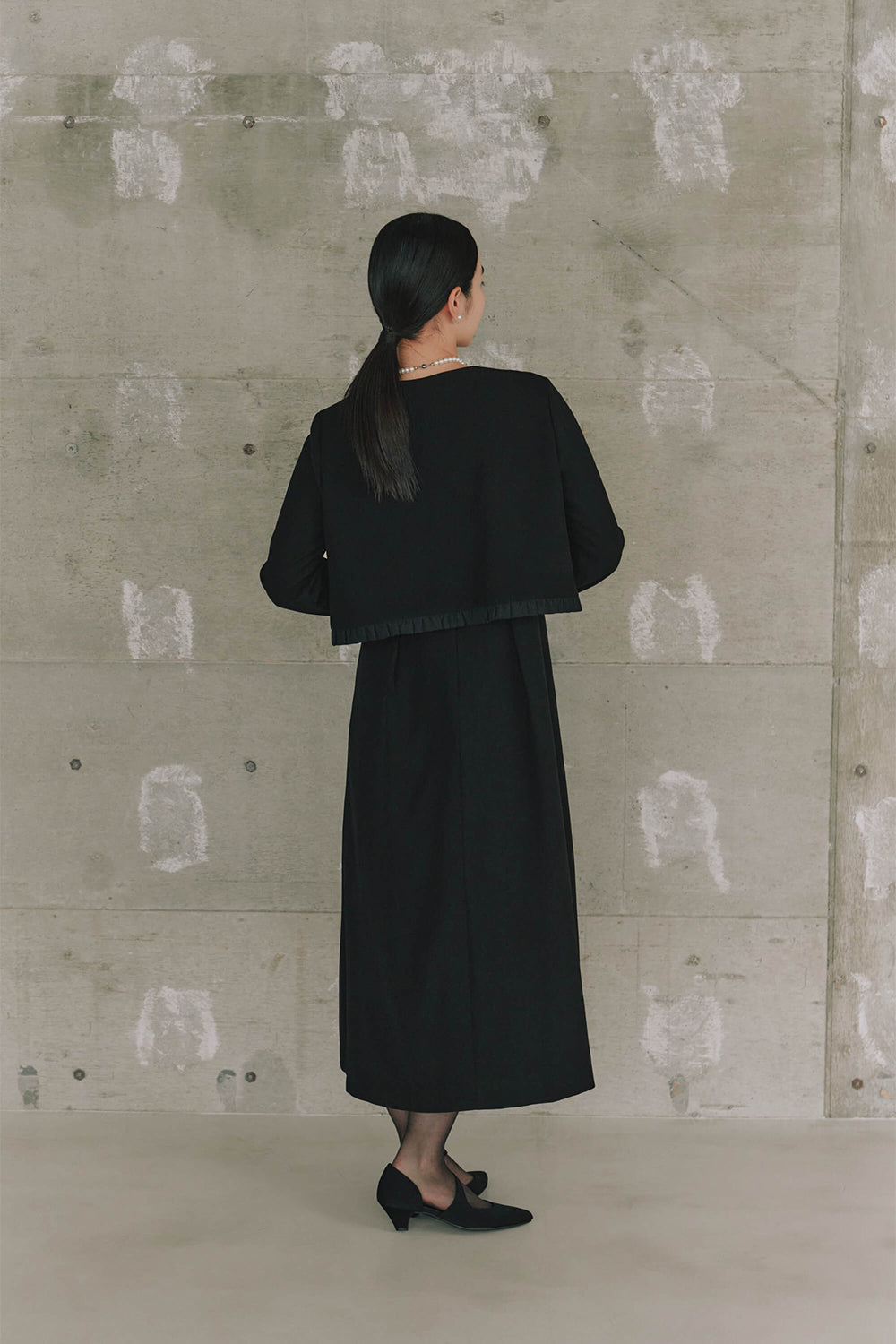 kaene ノーブルフリルアンサンブル/002144 | モデル身長162cm 着用サイズM(38)