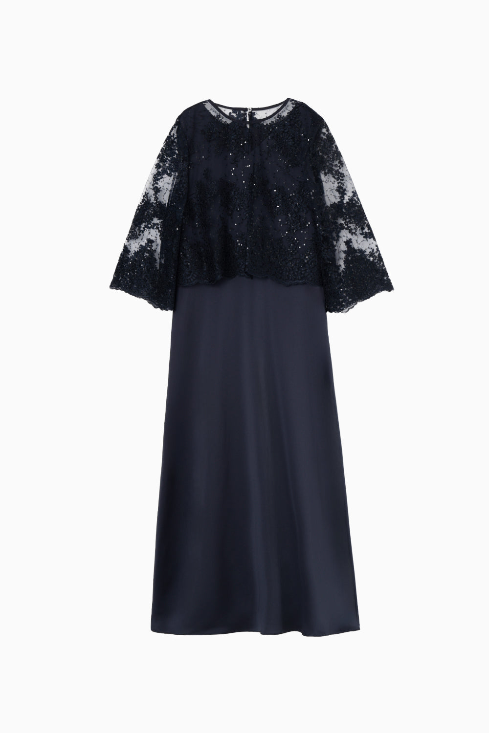 kaene シャイニーレースレイヤードドレス / 101117