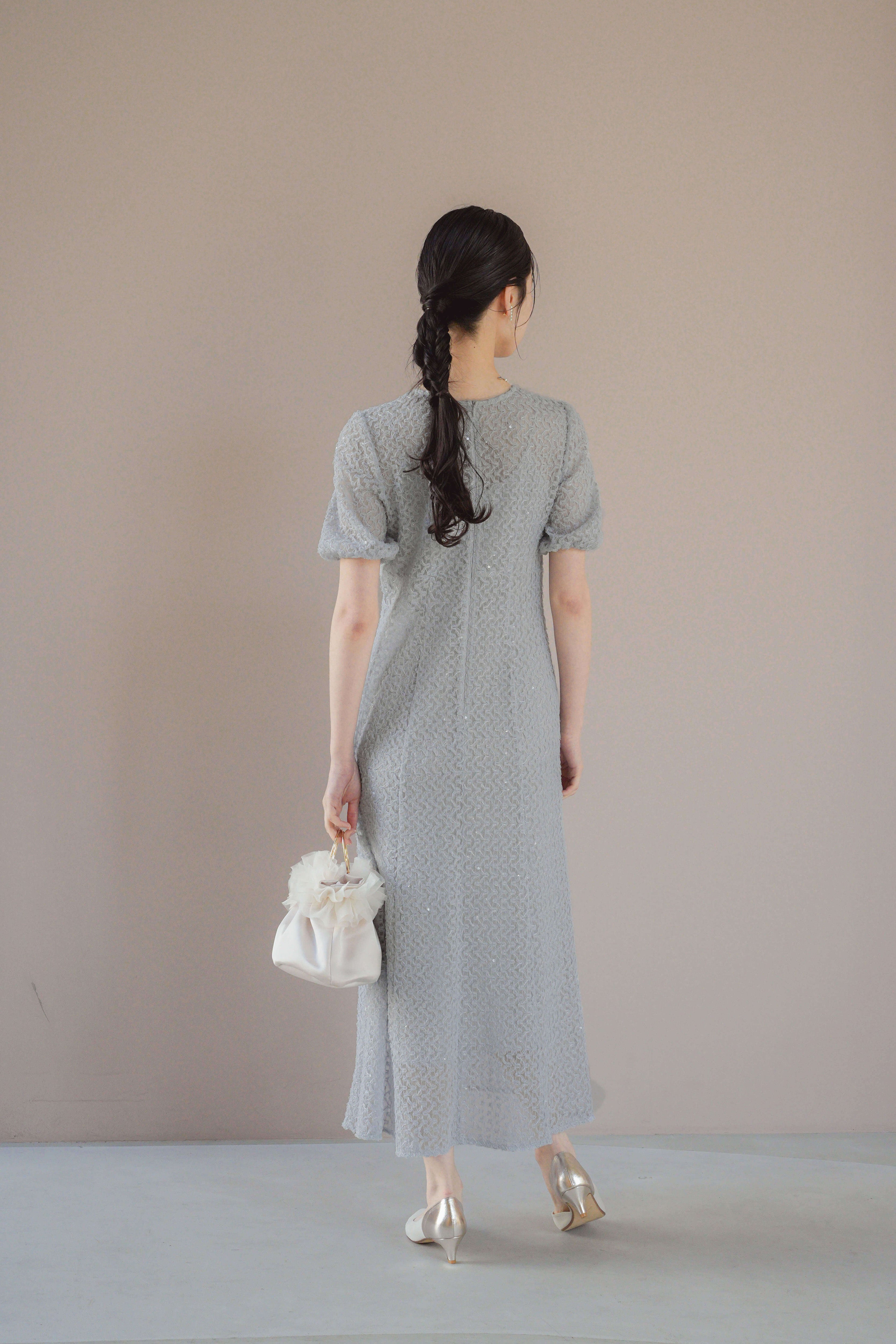 ka新品タグ付き　SNIDEL スパンコールレースドレス 1サイズ kaene スパンコールレースドレス 101006 結婚式 お呼ばれ パーティードレス