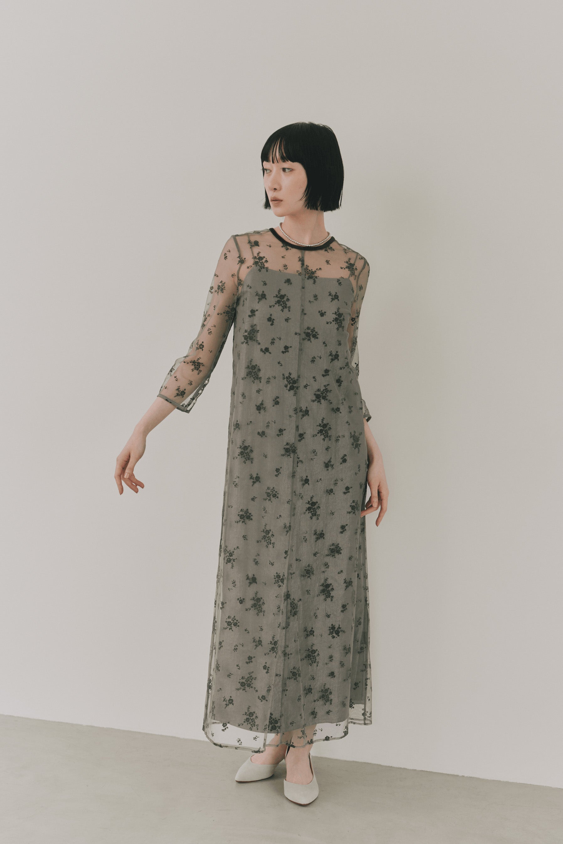 kaene フロッキーサテン2wayドレス / 101066 結婚式パーティー