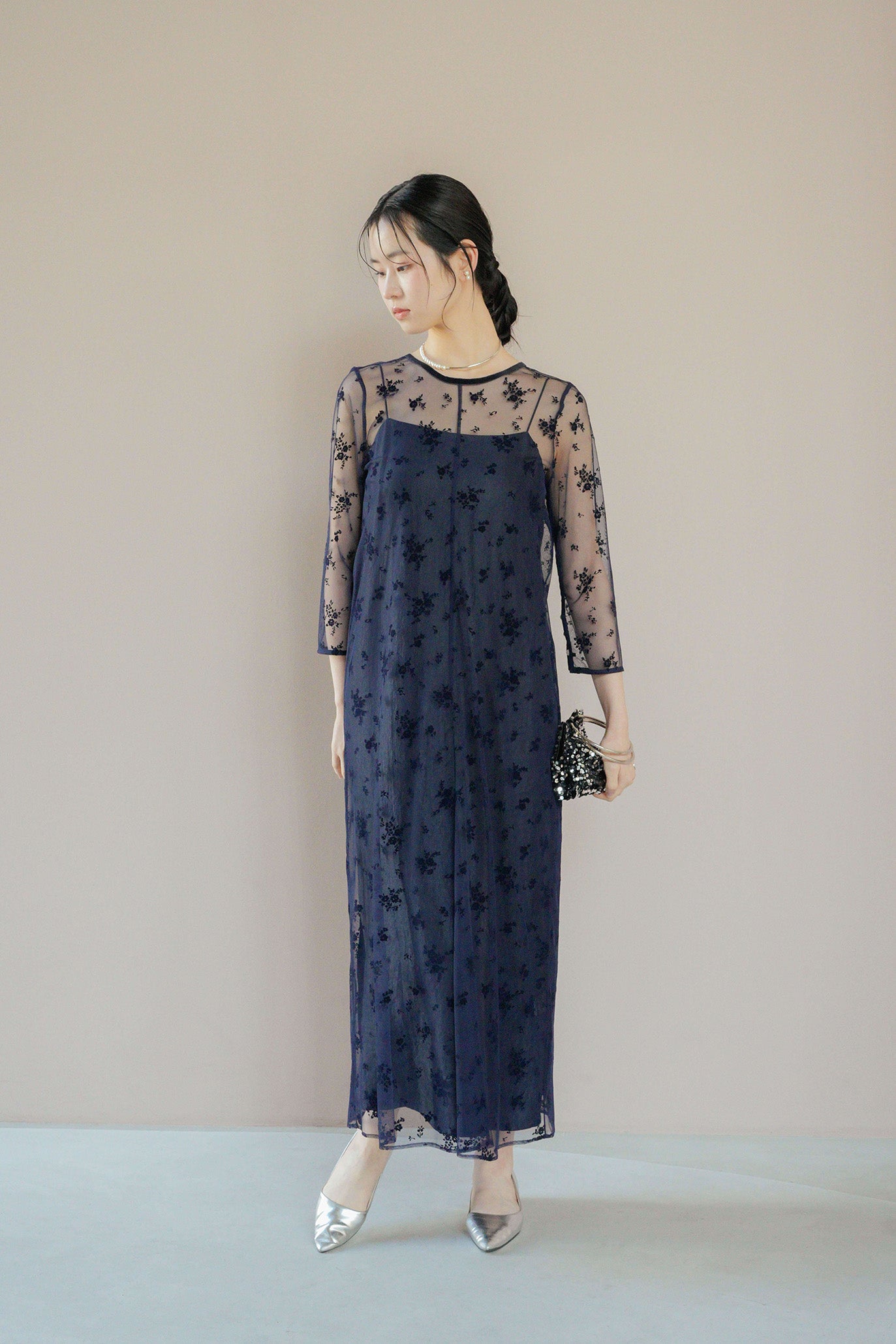 kaene フロッキーサテン2wayドレス / 101066 結婚式パーティー