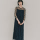 kaene フロッキーサテン2wayドレス / 101066 結婚式用ドレス navy|モデル身長161cm　着用サイズS(36)