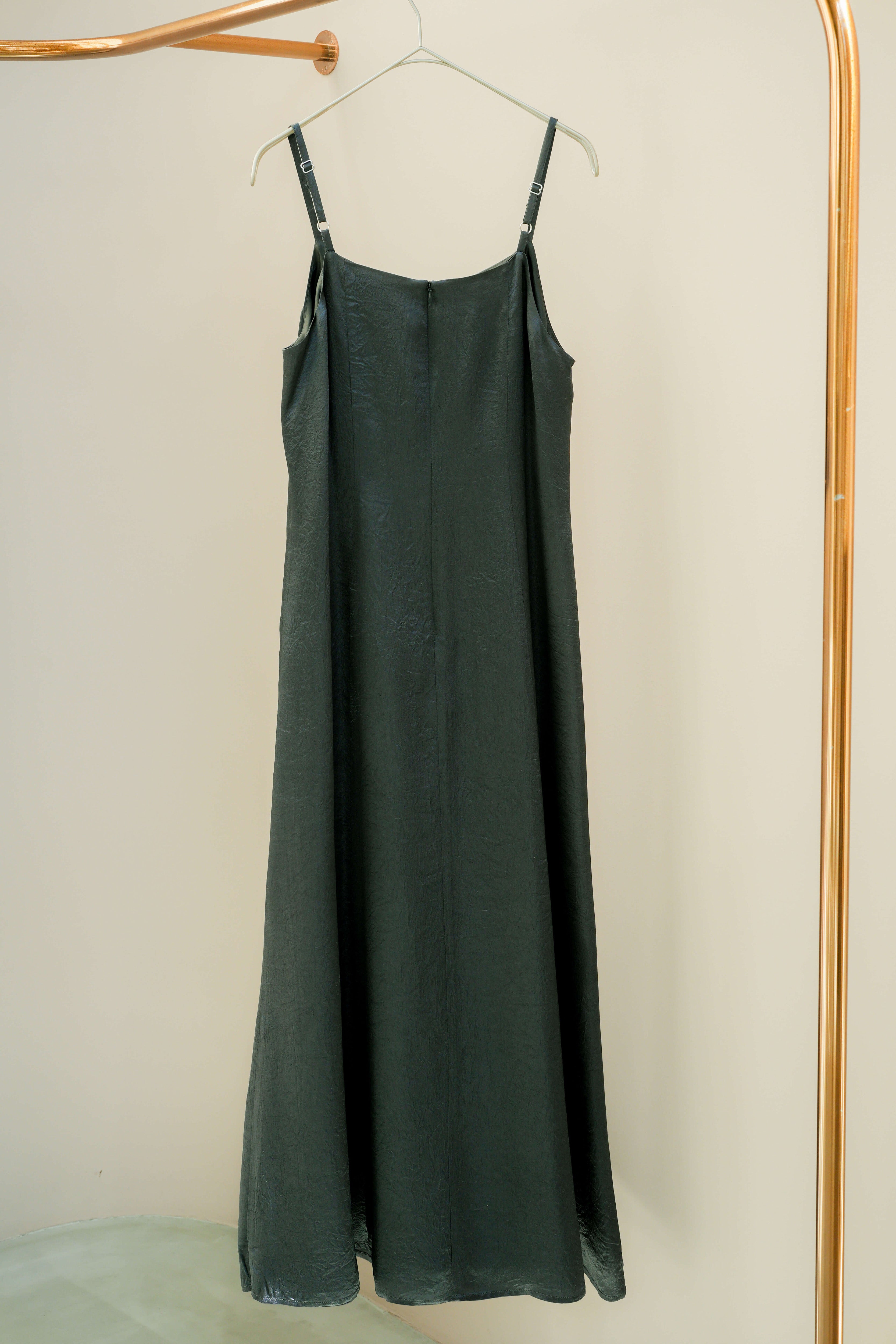 kaene シャーリングシフォンブラウスセットドレス / 101129 結婚式用ドレス charcoal