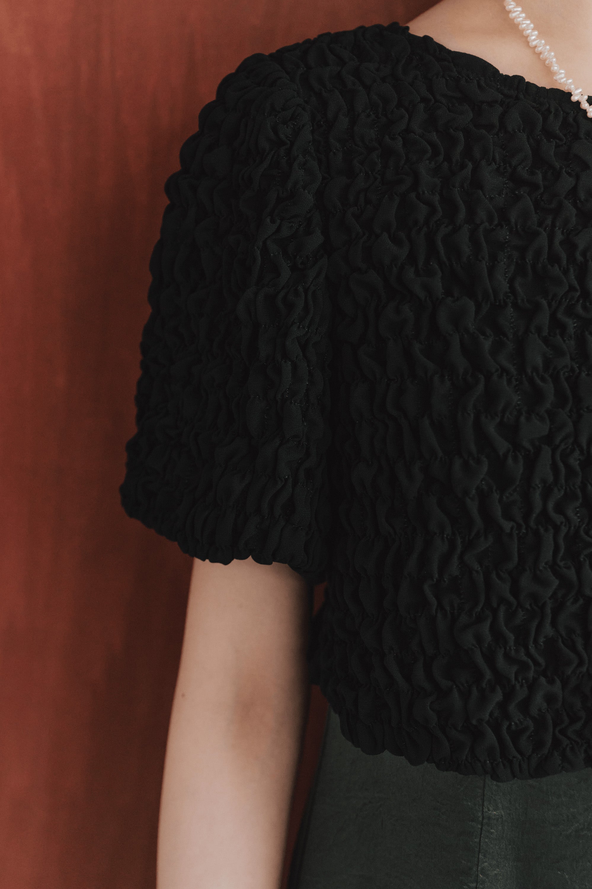 kaene シャーリングシフォンブラウスセットドレス / 101129 結婚式用ドレス charcoal | 