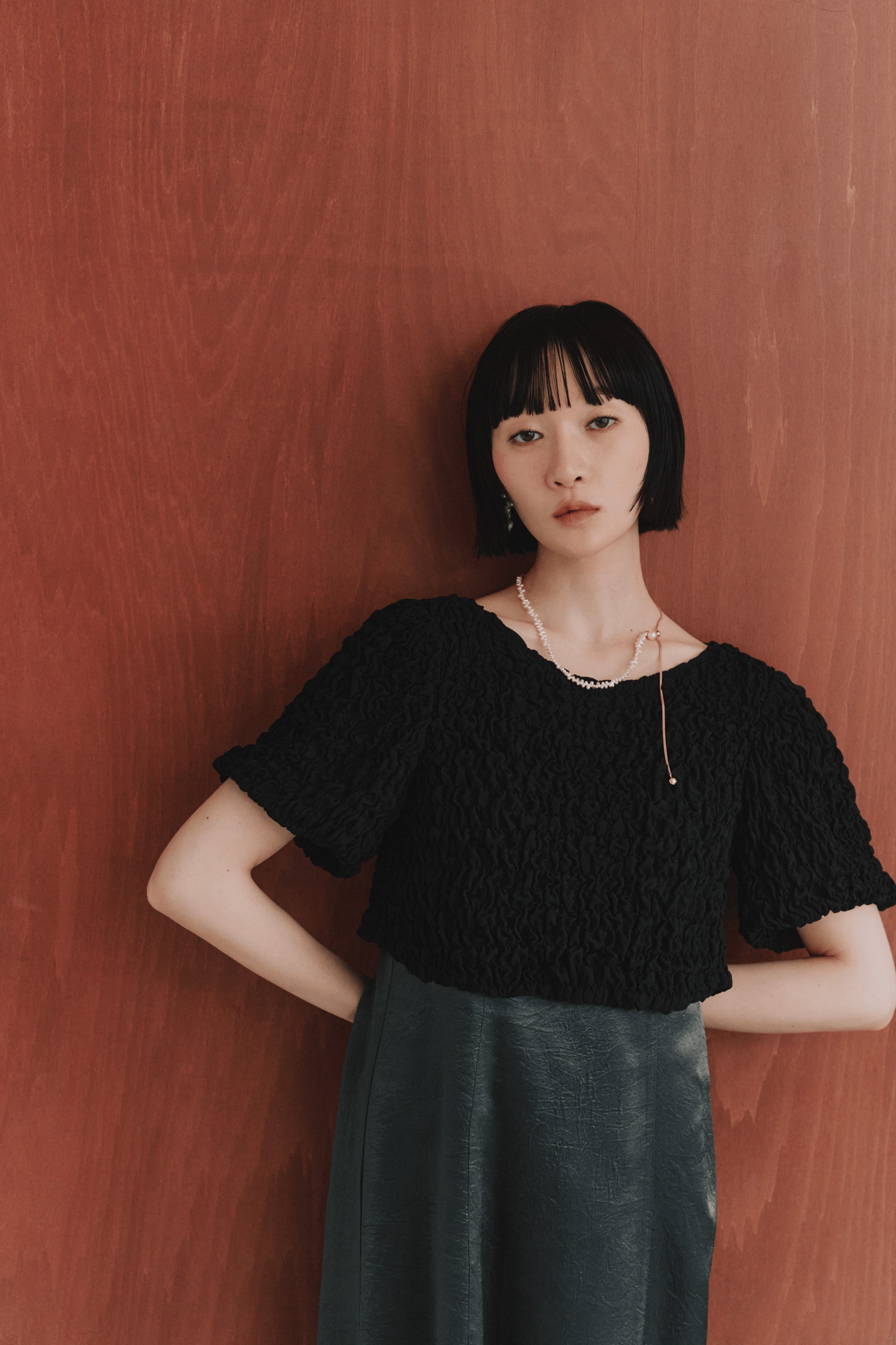 kaene シャーリングシフォンブラウスセットドレス 101129 結婚式