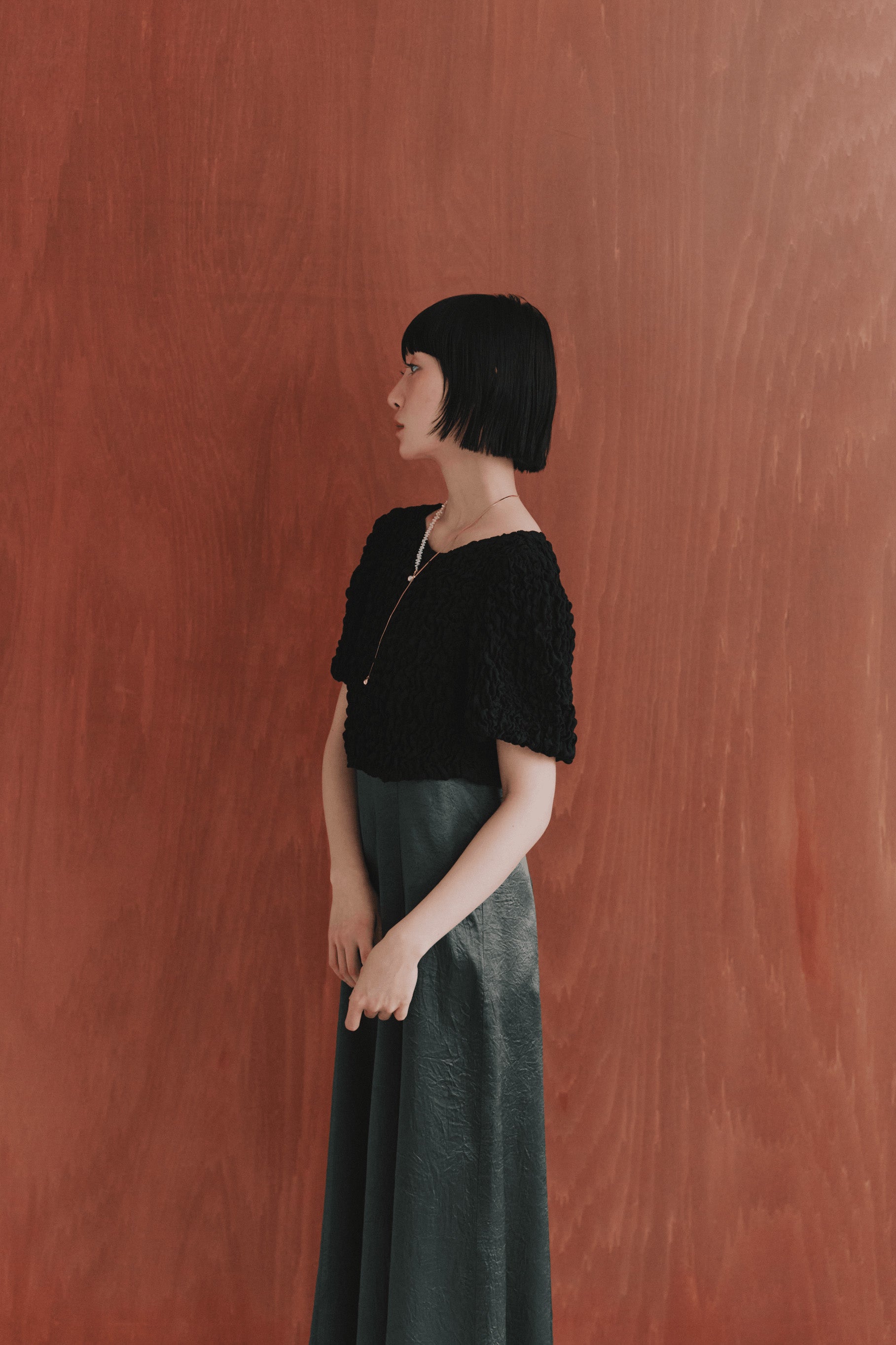 kaene シャーリングシフォンブラウスセットドレス 101129 結婚式