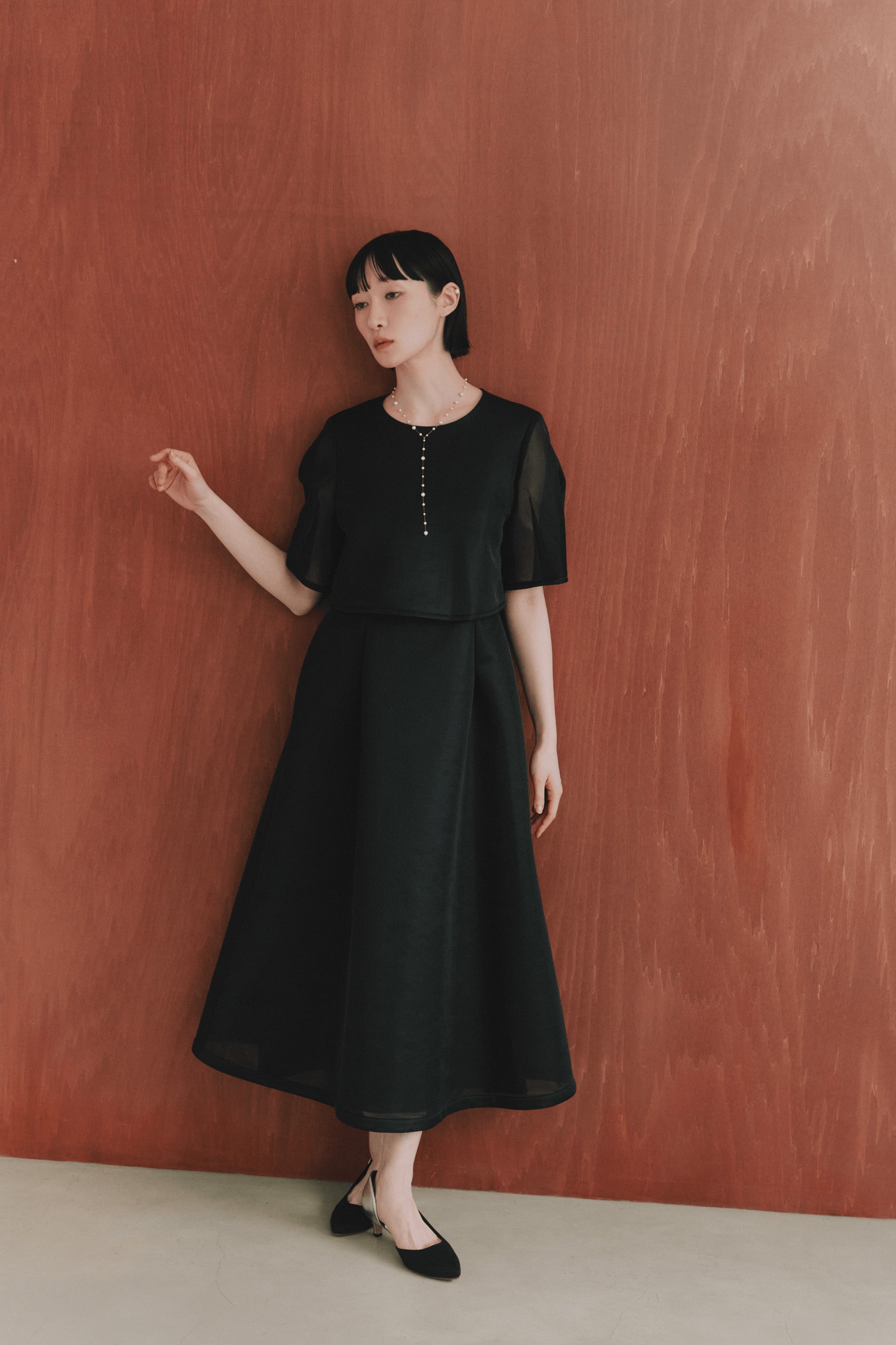 kaene シアーダンボールニットドレス 101133 結婚式 披露宴
