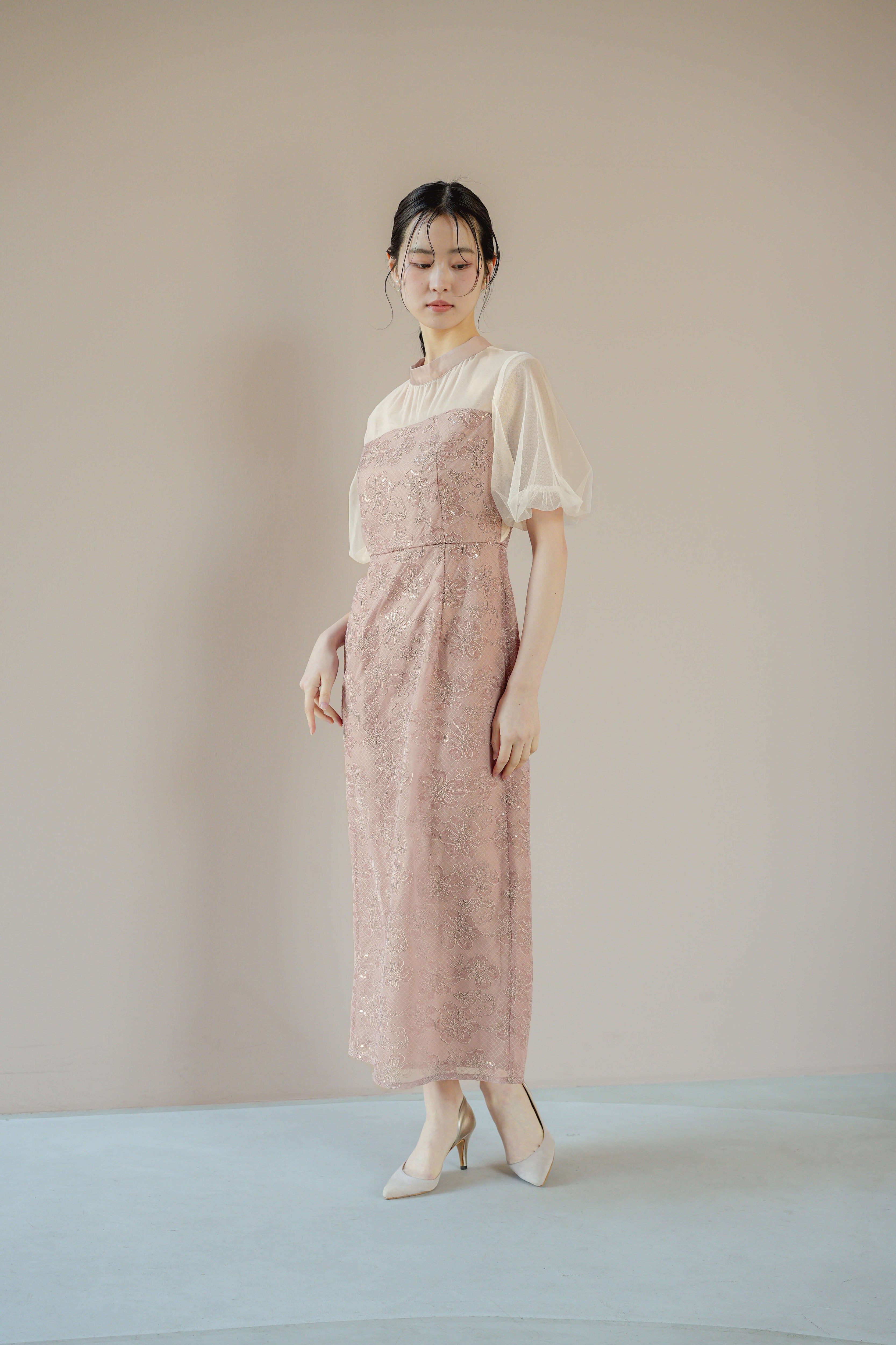kaene バックデザインスパンコールドレス / 101161 結婚式パーティー