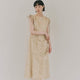 kaene  エンボスフラワーリボンドレス / 101164 結婚式ドレス yellow | モデル身長161cm　着用サイズS(36) 
