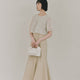 kaene フラワーコードマーメイドドレス / 101190 結婚式用ドレス beige|モデル身長161cm　着用サイズS(36)