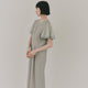 kaene パイピングスリーブラメドビードレス / 101192 結婚式用ドレス mintgray|モデル身長161cm　着用サイズS(36)