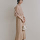 kaene  ボウタイ3wayレイヤードドレス / 101203 結婚式用ゲストドレス beige | モデル身長162cm　着用サイズS(36)  