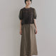 kaene  フラワーペタルレイヤードドレス / 101224 結婚式用ゲストドレス brown | モデル身長162cm　着用サイズS(36)  ※サンプル着用