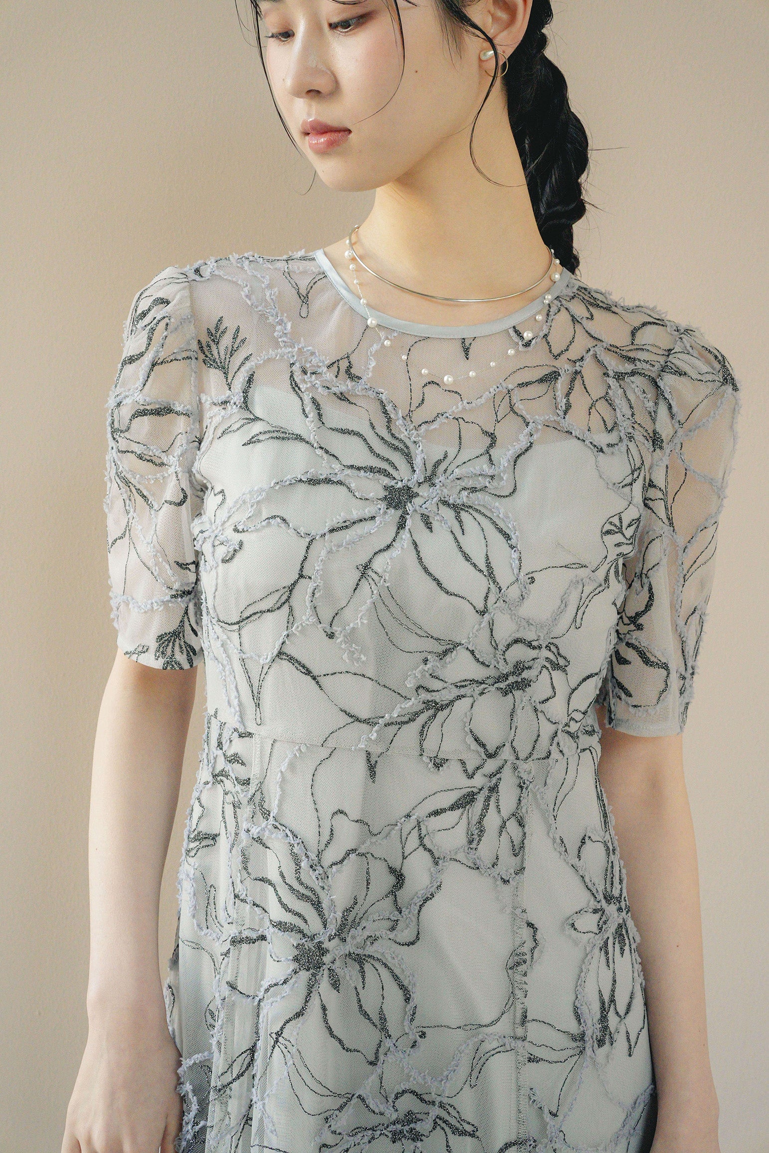 kaene ドロップレットパールチョーカー / 032003 結婚式用アクセサリー silver