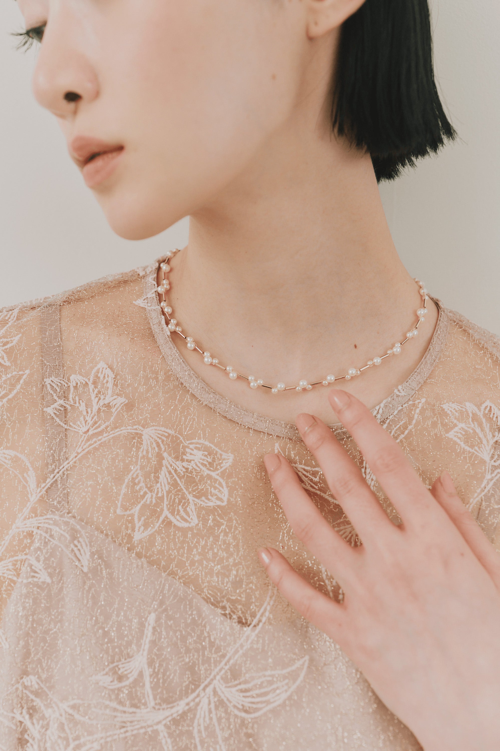 kaene フローティングパールネックレス / 032018 結婚式パーティー