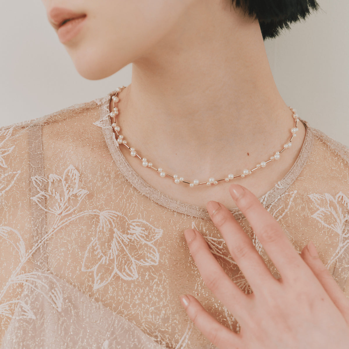 kaene フローティングパールネックレス / 032018 結婚式パーティー