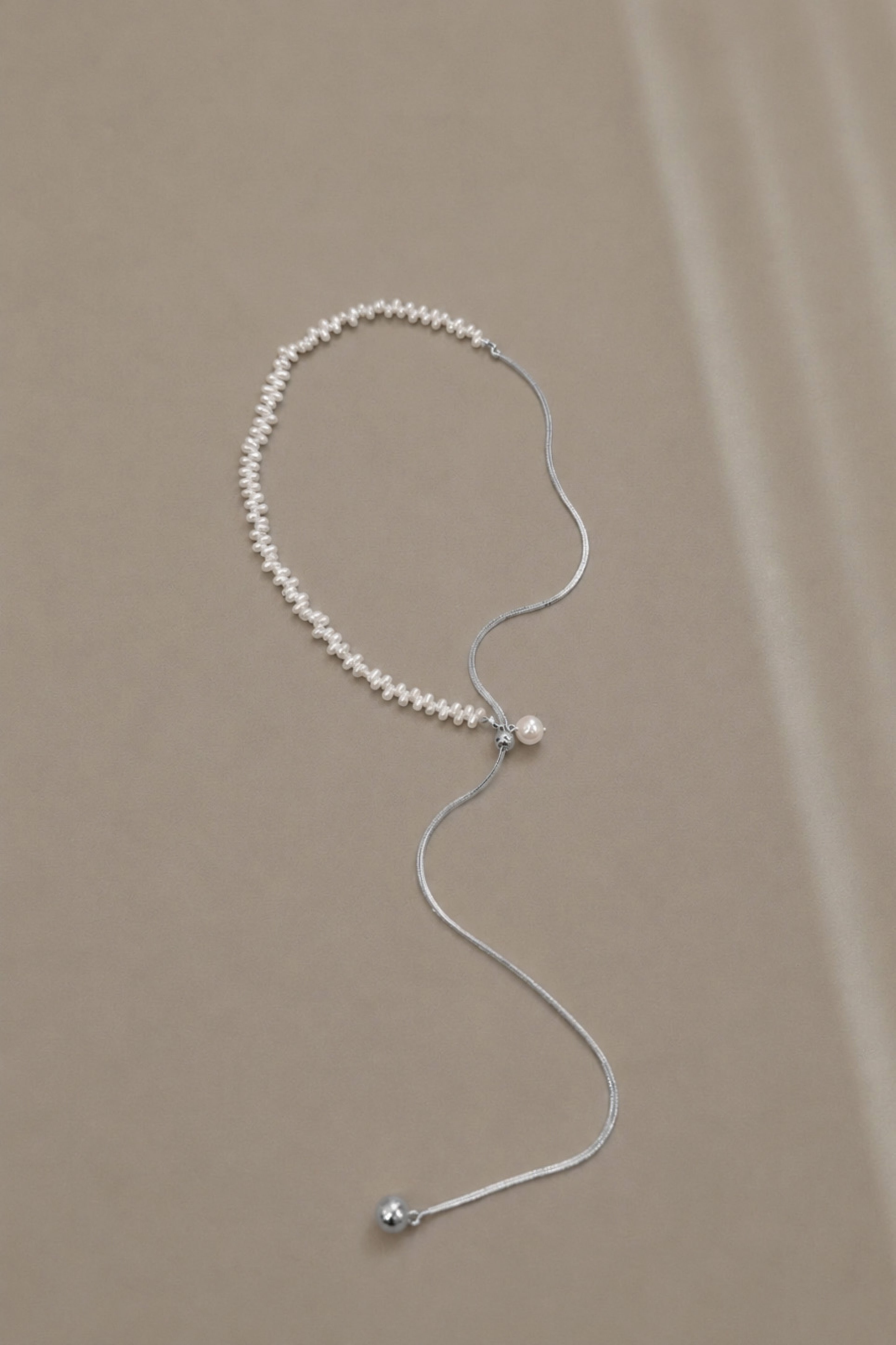 kaene　 ウェーブラインパールネックレス / 032021　結婚式用ネックレス | silver