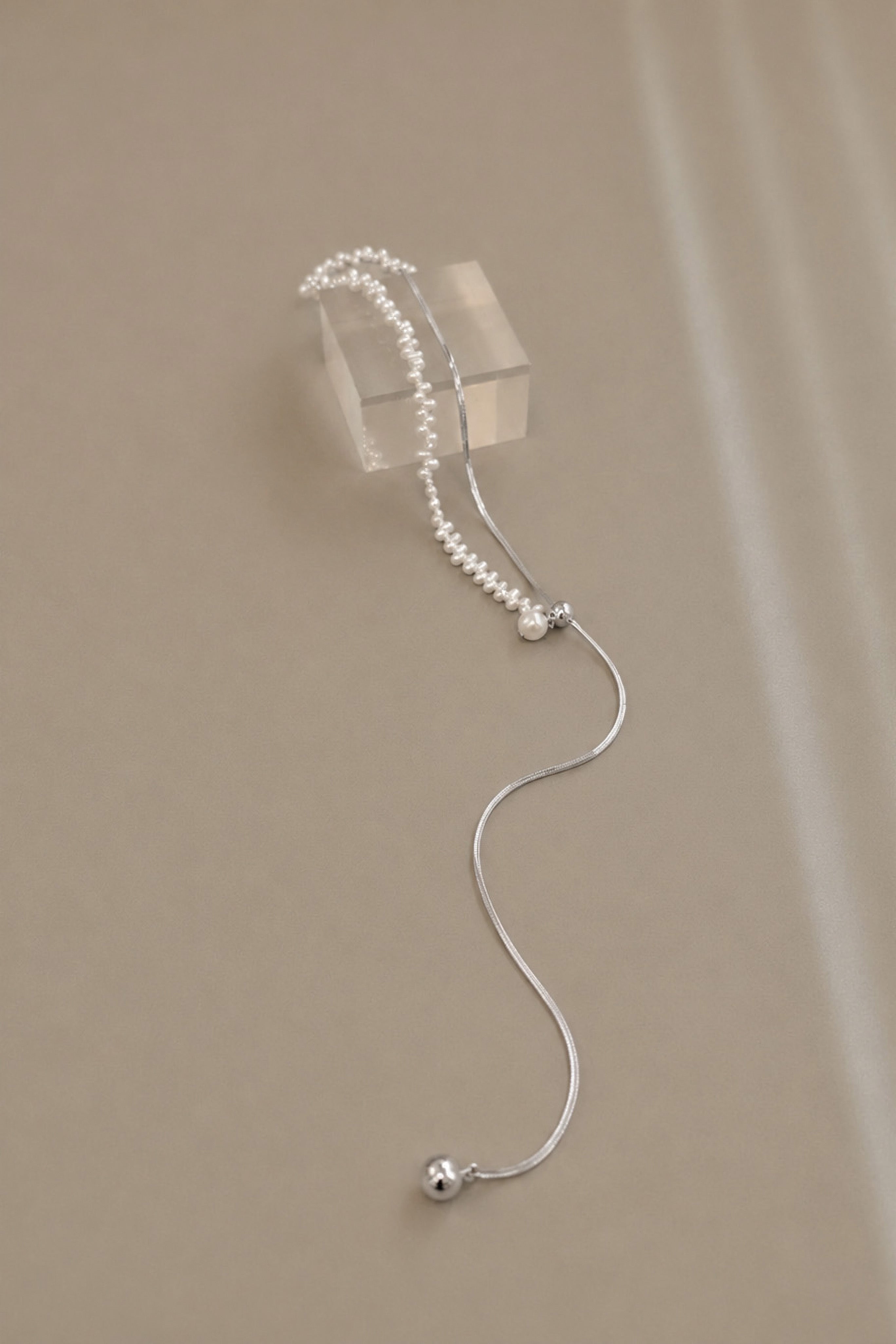 kaene　 ウェーブラインパールネックレス / 032021　結婚式用ネックレス | silver