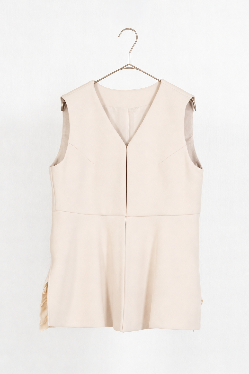 kaene  フリルデザインセットアップ / 002146 ジレ パンツ セットアップ beige | 