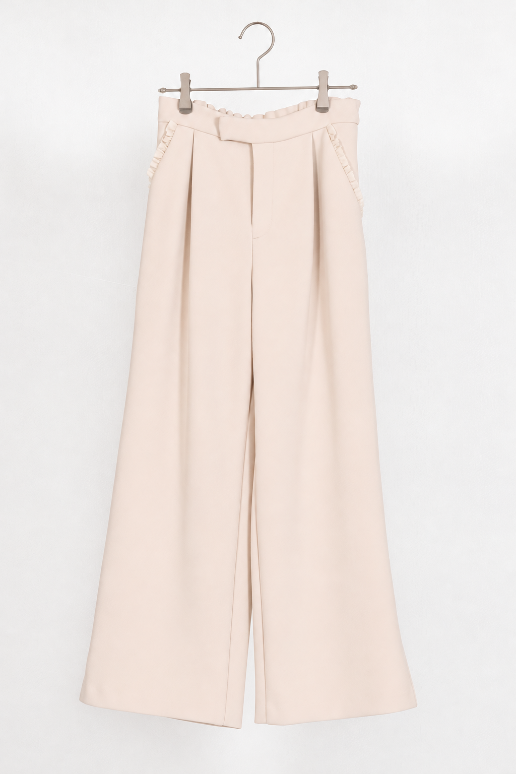 kaene  フリルデザインセットアップ / 002146 ジレ パンツ セットアップ beige | 