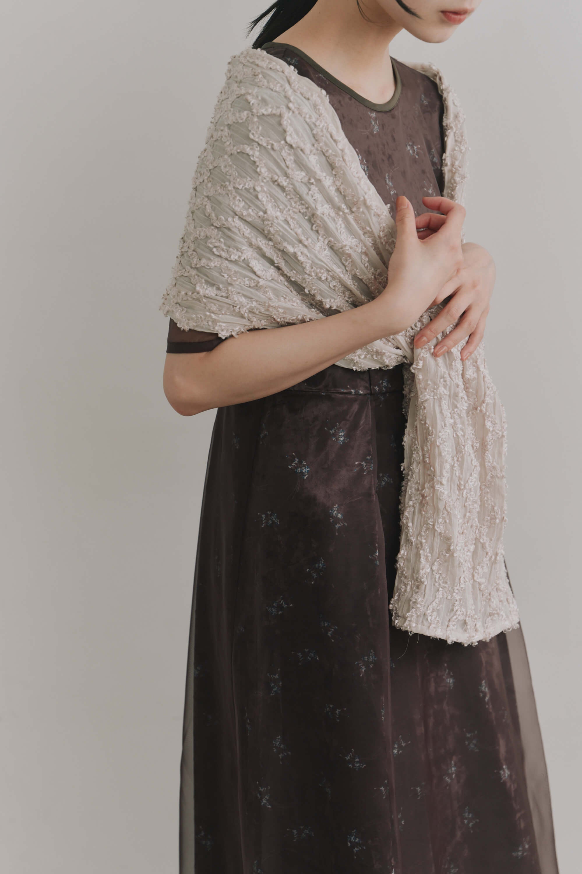 kaene  モールレースチュールショール / 003111 結婚式用ショール 羽織 beige | 