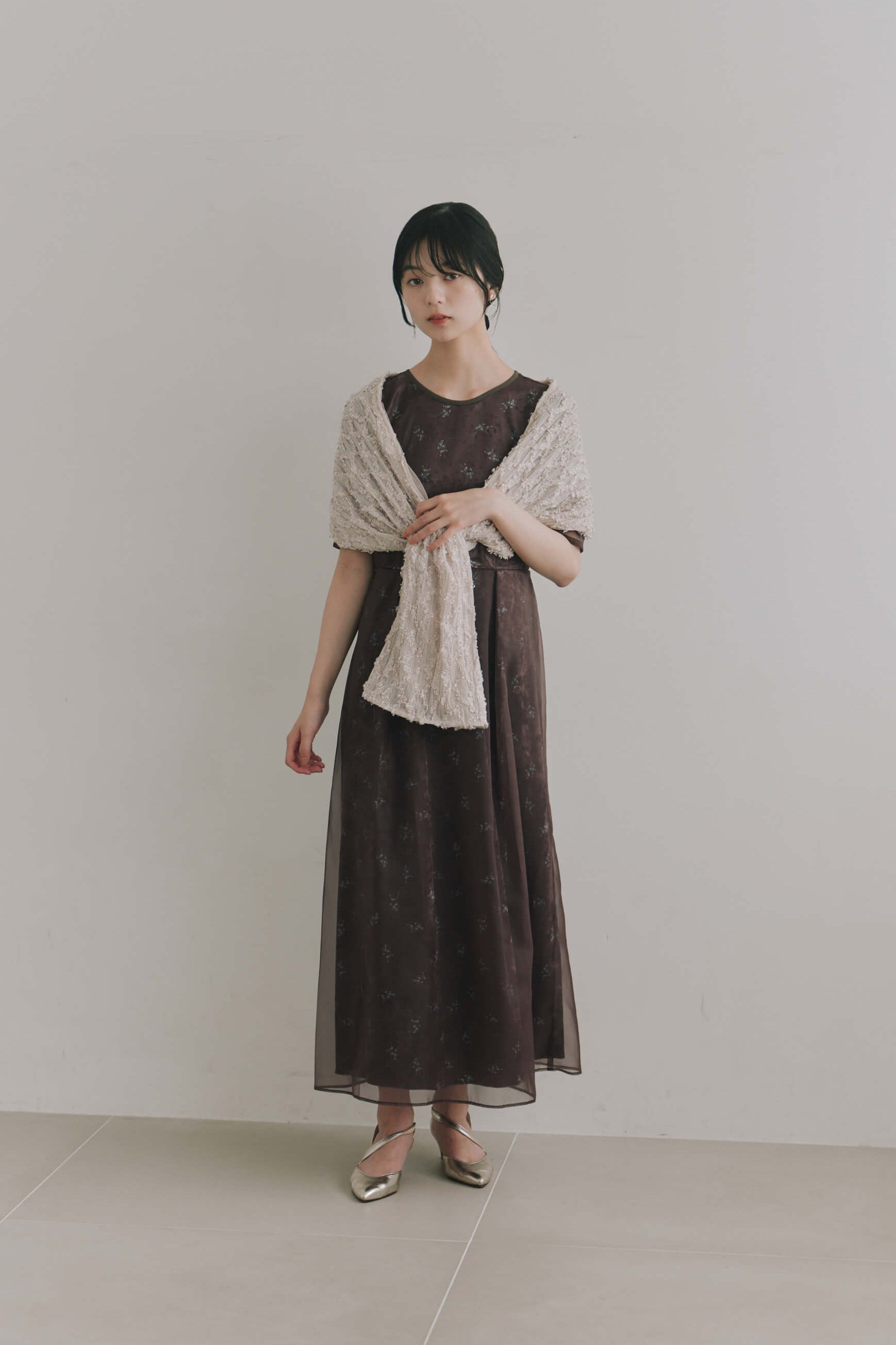 kaene  モールレースチュールショール / 003111 結婚式用ショール 羽織 beige | 