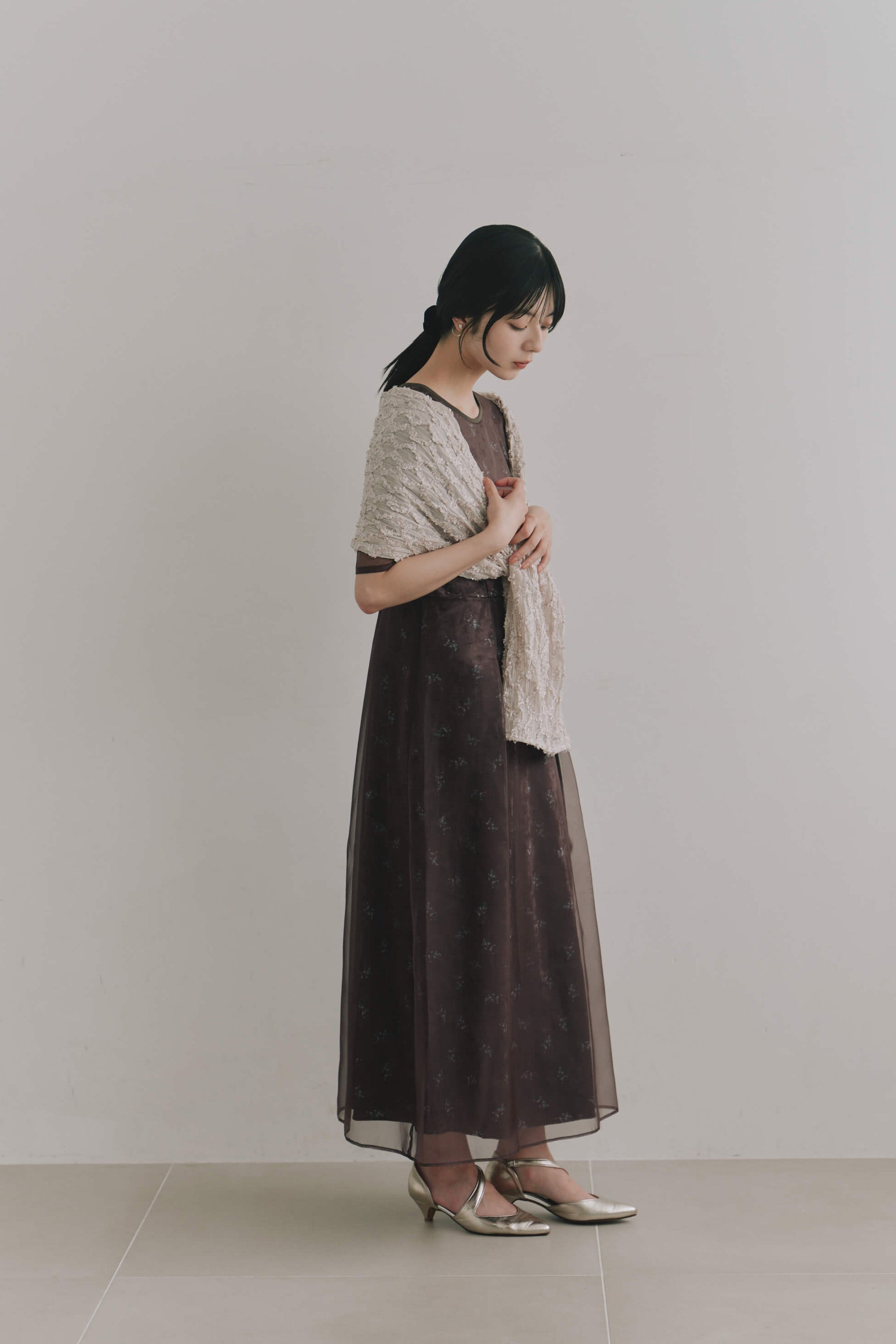 kaene  モールレースチュールショール / 003111 結婚式用ショール 羽織 beige | 