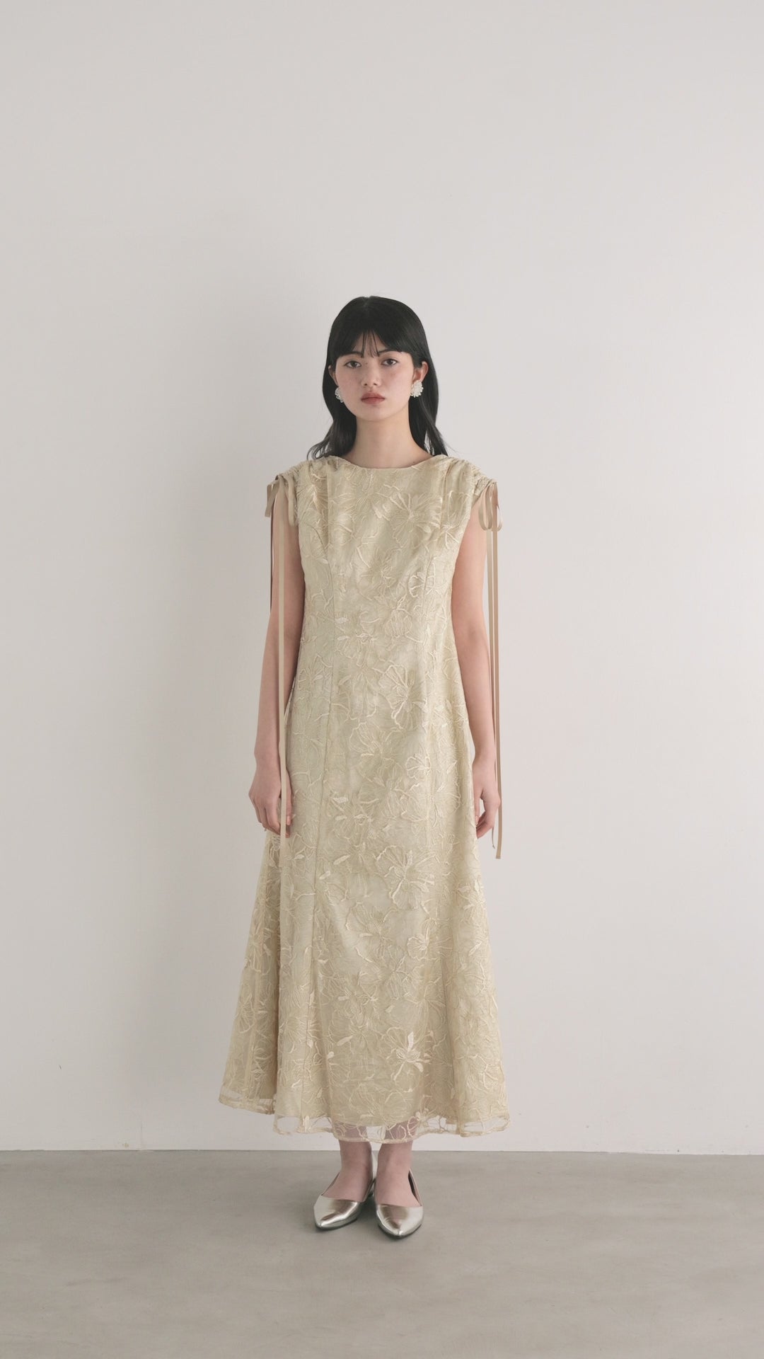 kaene エンボスフラワーリボンドレス / 101164 結婚式パーティー