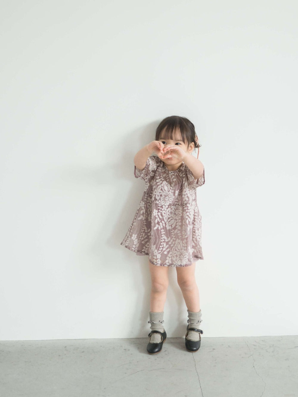 kaene公式オンラインストア (KIDS)配色レースエプロンワンピース