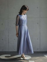 メロンチュールシアードレス / 100751 kaene |モデル身長160cm　着用サイズ34