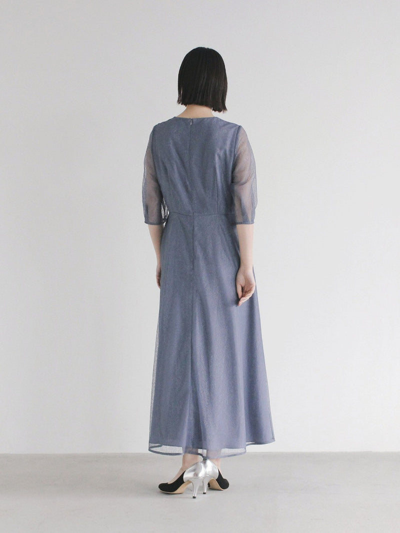 メロンチュールシアードレス / 100751 kaene　|モデル身長162cm　着用サイズ36