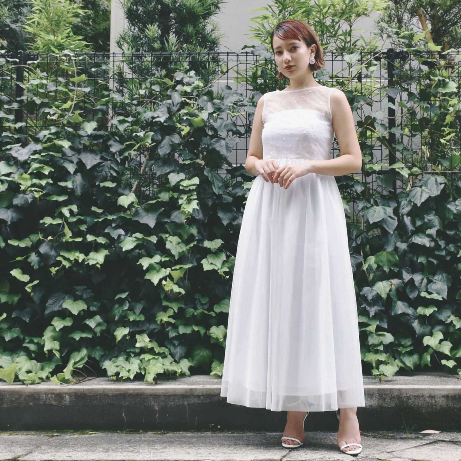 kaene公式オンラインストア ドット×スカラップロングワンピース  